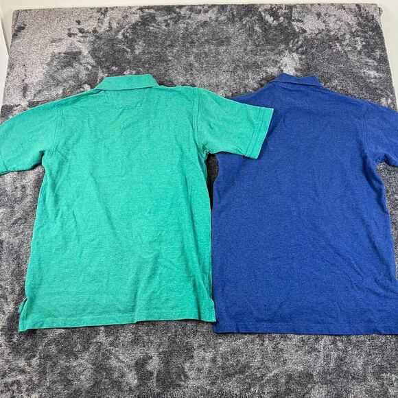 Perlis Crawfish Polo Men's S Bundle Of Two Short Sleeve Mardi Gras Blue Green - Picture 10 of 13